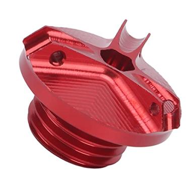 Imagem de Tampa de enchimento de óleo de motor, tampa de enchimento de óleo de motor Liga de alumínio para motocicleta (A (vermelha))