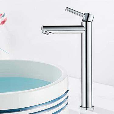 Imagem de Torneira de pia de bacia alta cromada preta fina lavatório de banheiro torneira misturadora de água quente e fria bacia de guindaste torneira do banheiro, cromo B, China