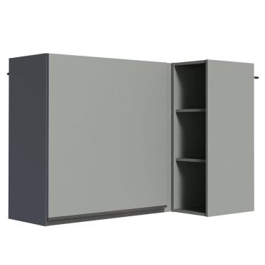 Imagem de Armário Aéreo de Canto 1 Porta e Adega Cinza Nice Madesa