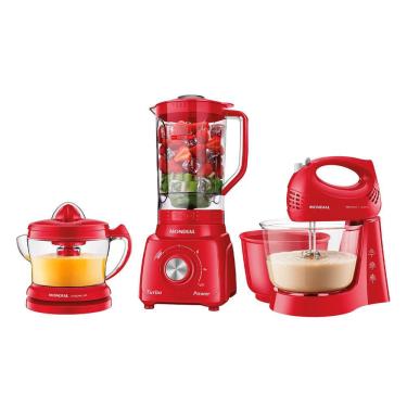 Imagem de Conjunto Especial Mondial  Batedeira , Extrator e Liquidificador KT-202-R 127V