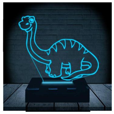 Imagem de Luminária Led 3d | Brotossauro Dinossauro | Abajur