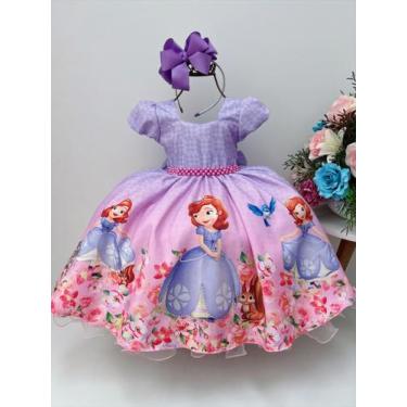 Fantasia vestido infantil princesa Sofia lilás