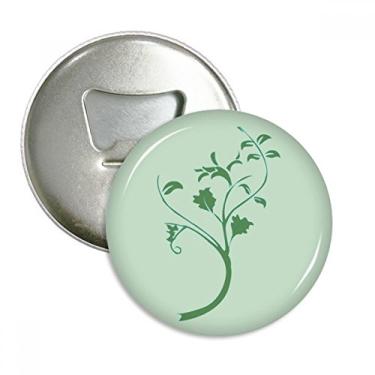 Imagem de Emblema multifuncional com ímã de geladeira e flores e ramos de folhas verdes