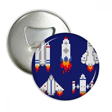 Imagem de Emblema multifuncional com ímã de geladeira, foguete astronomia e pixel