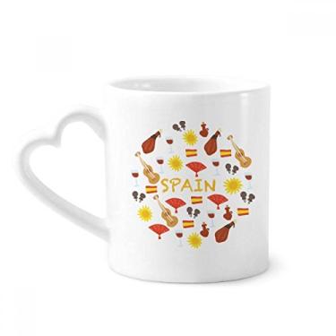 Imagem de Caneca de comida de flamenco da Espanha Caneca de café cerâmica copo de coração de vidro