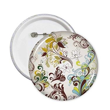 Imagem de Flores plantas coloridas arte grão pinos crachá botão emblema acessório decoração 5 peças