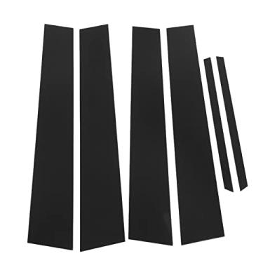 Imagem de 6 peças de moldura de moldura de janela de porta lateral de carro, moldura de decalque de coluna de coluna, moldura de janela automotiva preto brilhante(For 2014-2018)