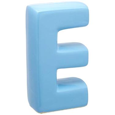 Imagem de Letra E Decorativa Ceramicas Pegorin Azul Bebe