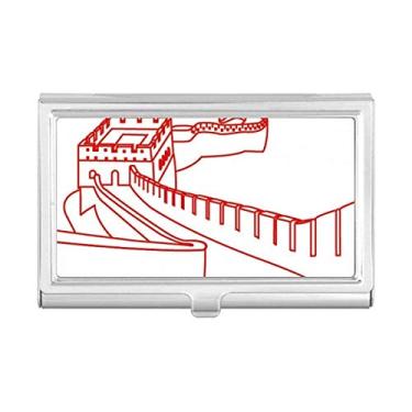 Imagem de Carteira de bolso vermelha The Great Wall Pattern China porta-cartões