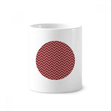 Imagem de Suporte de caneta para escova de dentes com estampa de decoração de Natal vermelha branca com suporte de cerâmica