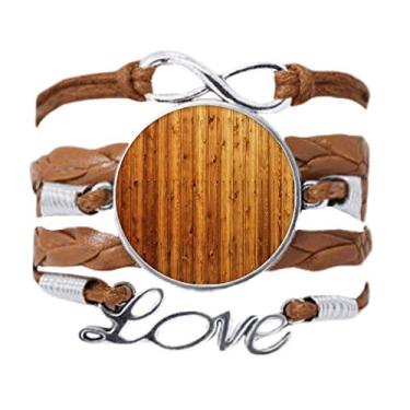 Imagem de DIYthinker Pulseira de textura de papel de parede para piso de madeira laranja, enfeite de corda de amor para presente