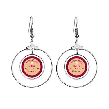 Imagem de Brincos de coração com pingente I Love You Arrows para festa dos namorados