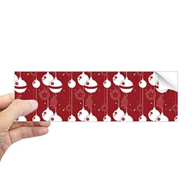 Imagem de DIYthinker Decoração vermelha branca padrão natalino retangular para-choque adesivo notebook janela decalque