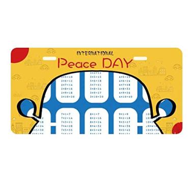 Imagem de DIYthinker Placa de identificação de números de mesa multiplicação matemática para decoração de carro, dia da paz