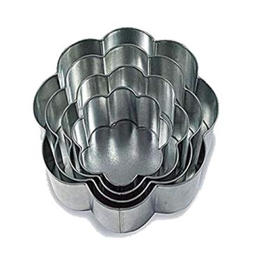 Imagem de Latas de bolo multicamadas de aniversário de casamento de 4 camadas - 15,24 cm, 20,32 cm, 25,4 cm, 30,4 cm (7,62 cm de profundidade) (Petal)