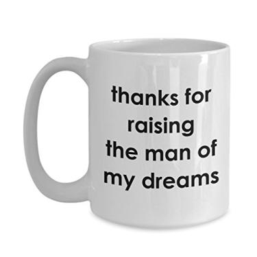 Imagem de Caneca Thanks for Raising the Man of My Dreams – Presentes para namorado – Caneca de café de cacau quente divertido – de Natal