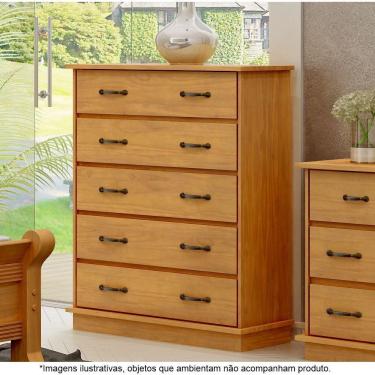 Imagem de Cômoda Para Quarto 5 Gavetas Em Madeira Maciça Júlia Mel - Straub Web