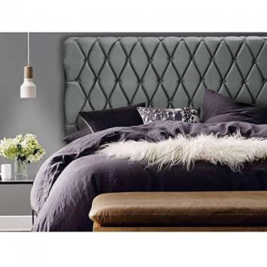 Imagem de Cabeceira Casal Estofada Nala Cia do Estofado Cinza