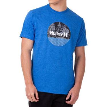 Imagem de Camiseta Hurley Circle Masculina Azul Mescla