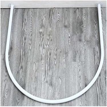 Imagem de Haste De Cortina De Metal Em Forma De U - Prateleira De Anel Montada Na Parede - Haste De Cortina De Provador De Loja De Roupas - Haste De Cortina De Chuveiro,Branco,100x100cm,Hilarious123