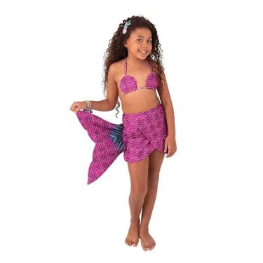 Imagem de Sereia Mini Biquíni Saia Cauda Saída De Praia Peixe Yara