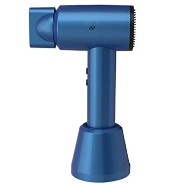 Imagem de Secador de cabelo compacto sem fio com difusor, secador de cabelo recarregável de 300 W, secador de cabelo portátil profissional e acessórios, interruptor de 6 velocidades, preto