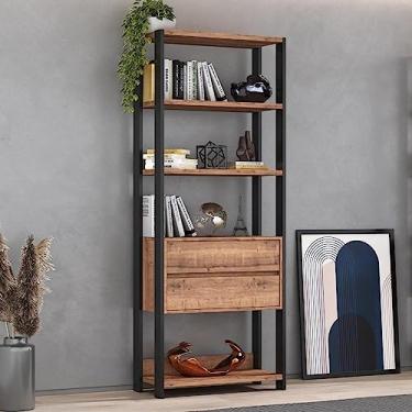 Imagem de Estante Industrial 2 Gavetas 4 Prateleiras M110 Foscarini Preto/solanum