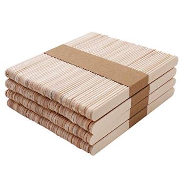 Imagem de Todos os bastões aplicadores de cera natural cera cera corpo spa, cabelo, remoção de sobrancelhas, artesanato, aplicador, espátula, 10 cm, 200 peças.