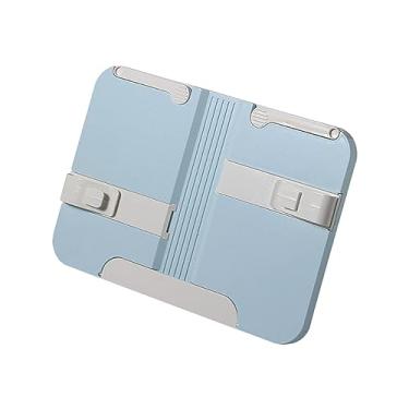 Imagem de Amagogo Suporte de mesa dobrável, suporte de livro de mesa, organizador de livros de receitas, estante de leitura de livros, para arquivos de escritório, receita de partitura de música, azul