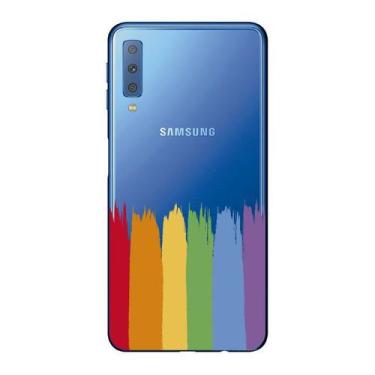 Imagem de Capa Case Capinha Samsung Galaxy A7 2018 Arco Iris Pinceladas - Showca