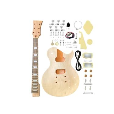 Imagem de Para Lp Guitarra Elétrica Semi-acabado Conjunto Diy Guitarra Elétrica Pintado À Mão Montado Corpo E Pescoço Da Guitarra Elétrica Kits de guitarra DIY (Size : Solid wood)