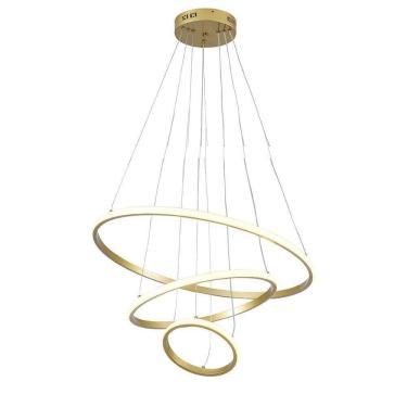 Imagem de Lustre Pendente 3 Em 1 Arco Aneis Led Infinito Perfil Luminaria Ajustavel Regulavel Ilu...