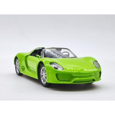 Imagem de Carrinho De Ferro Porsche Miniatura Metal Abre A Porta 1:32 (Verde)