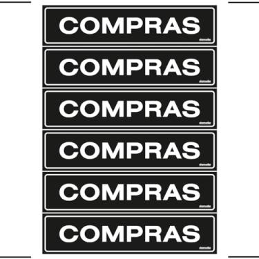 Imagem de Combo 6 Placas De Sinalização Compras 30x7 Ekomunike - A-415 F9e