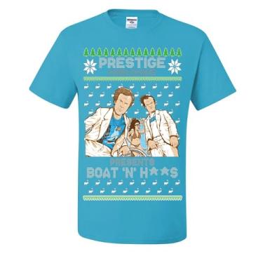 Imagem de Camisetas feias de Natal Prestige Worldwide Boats and Hoo Step Brothers, Turquesa-1, XG