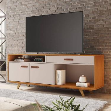 Imagem de Rack para TV até 65 Polegadas 2 Portas 1 Gaveta Impar JCM Móveis Cinamomo/Off White