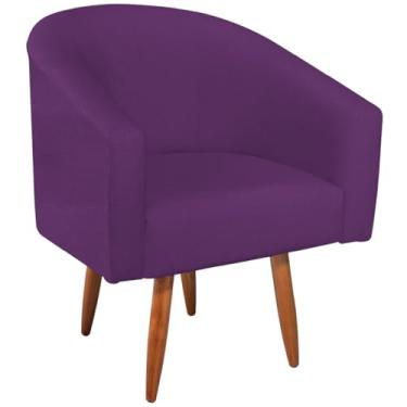 Imagem de Poltrona Cadeira Decorativa Luiza Pés Palito Suede Sala Estar Salão de Beleza Recepção Escritório e Penteadeira Doce Sonho Móveis (Roxo)