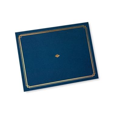 Imagem de Gartner Studios Porta-certificados azul marinho com detalhes de folha dourada, porta-prêmios azul, porta-certificado marinho para diplomas, serve para documentos de 21,6 cm x 28 cm, 36 unidades