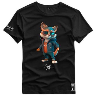 Imagem de Camiseta Coleção Crazy Animals Gato Gangster Shap Life