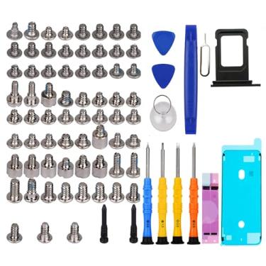 Imagem de DARYCOM Repair Conjunto completo de parafusos 67 peças para iPhone 12 Pro Max 17.0 cm kit de ferramentas de reparo 4 chaves de fenda, mapa de localização, 3 abridores de ferramentas, 1 adesivo de