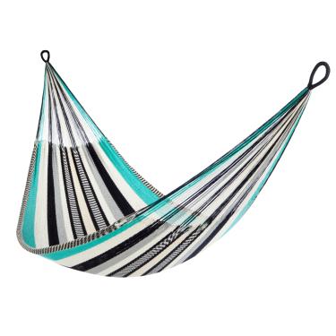 Imagem de Yellow Leaf Hammocks Rede de tamanho familiar SJ Zanzibar, serve para mais de 1 a 2 pessoas (249 kg), multicolorido - turquesa