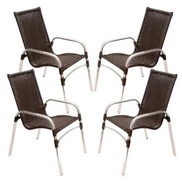 Imagem de Kit 4 Cadeiras Emily Em Alumínio E Fibra