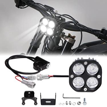 Imagem de URLWALL Farol atualizado para motocicleta Sur Ron Segway, farol de barra de luz Plug N Play, farol quadrado pequeno de 60 W com interruptor (com interruptor)