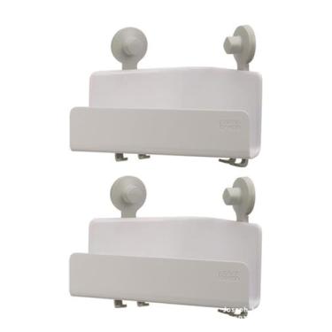 Imagem de Joseph Joseph Organizador de canto para chuveiro EasyStore, pacote com 2 (sem espelho), branco