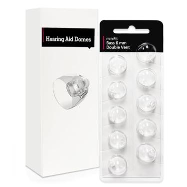 Imagem de (10 peças) Acessórios de cúpulas de aparelho auditivo para substituição de Oticon, cúpulas Oticon MiniFit (ventilação dupla de 6 mm), cúpulas universais para kits de suprimentos de aparelhos auditivos