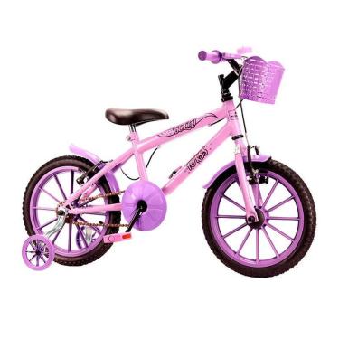 Imagem de Bicicleta Infantil Aro 16 Com Cestinha e Rodinhas-Feminino