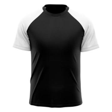 Imagem de Camiseta Masculina Raglan Dry Proteção Solar UV Lisa Academia Ciclismo Esporte-Masculino