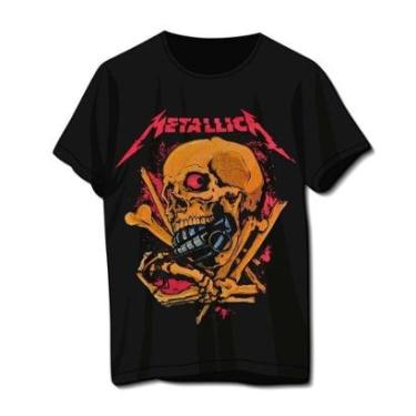 Imagem de Camiseta Metallica Caveira Preta Banda De Rock Metalica-Unissex