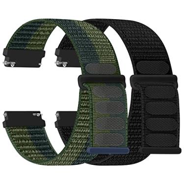 Imagem de Relting Pulseiras de nylon de 22 mm compatíveis com Fossil Gen 6/Gen 5E, Galaxy Watch 3 de 45 mm/Gear S3, Garmin Vivoactive 4/Venu 3/Venu 2/Forerunner 265/255/255 Music, Amazfit Bip 5/GTR 2/GTR 3 Pro