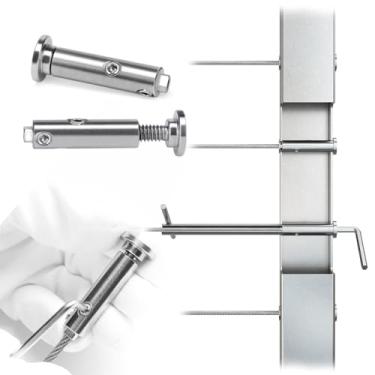 Imagem de Muzata Pacote com 10 kit de trilhos de cabos Swageless 1/20.3 cm, tensor invisível, sem necessidade de ferramenta de crimpagem T316, acessórios de cabo Swageless de aço inoxidável para ferragens de